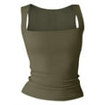 thumbnail image 4 of WTXUE Camisole Tops Sleeveless Tops for Women 2024 New Women'S Sweet Collar Sleeveless T Shirt Double Line T Shirt Slim Fit Top Bandeau Tops for Women Crop Tank Tops Workout Tank Tops Woman Green S, 4 of 8