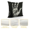 thumbnail image 4 of YINGXI Throw Pillow Cover White Chiromancy with Human Hands and Mystic Symbols on Black Repeated with Life Lines Palms Pillow Case Home Office Pillowcase 24x24in, 4 of 5