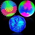 thumbnail image 1 of 3pcs Multicolor Elastic Glitter Ball Led Lighting Interactive Dog, 1 of 4