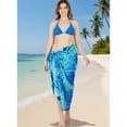 thumbnail image 3 of HAPPY BAY Women's Beachwear Sarong Coverups Bikini Skirt Swim Cover up Summer Wraps Bathing suit Swimwear Beach Wrap Skirts for Women One Size Allover Hibiscus, Blue, 3 of 5