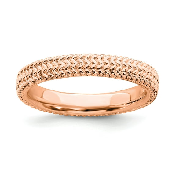 Sterling Silver Stackable Expressions Pink-plated Ring - Size 7