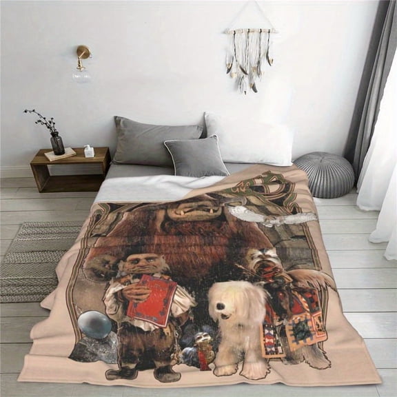 Labyrinth-Inspired Ultra-Soft Flannel Throw Blanket - Cozy, Warm, and Machine Washable for Couch & Bed Comfort