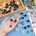 thumbnail image 3 of 32 sets 8 colors Glitter Plastic Craft Doll Eyes with Eyes Washers Safety Eyes Stuffed Toy Eyes Half Round Mixed color 21.5x18mm 4 sets/color 1box, 3 of 7
