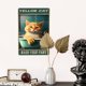 thumbnail image 5 of Letrero de hojalata de 20 x 30 cm con texto "Gato amarillo en la bañera", decoración retro de pared de metal para habitación, bar y tienda., 5 of 8