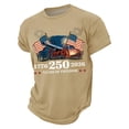 thumbnail image 2 of Zimjoy Men's 4th of July T-Shirts Patriotic Cannon Fireworks Graphic Tee Shirts 250 Years of Freedom Crew Neck Short Sleeve Tops, Khaki M, 2 of 5