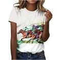 thumbnail image 2 of Blczomt Casual Womens Tops Short Sleeve Spring Summer Tees Loose Graphic Animal Print Plus Size Blouses for Women, 2 of 5