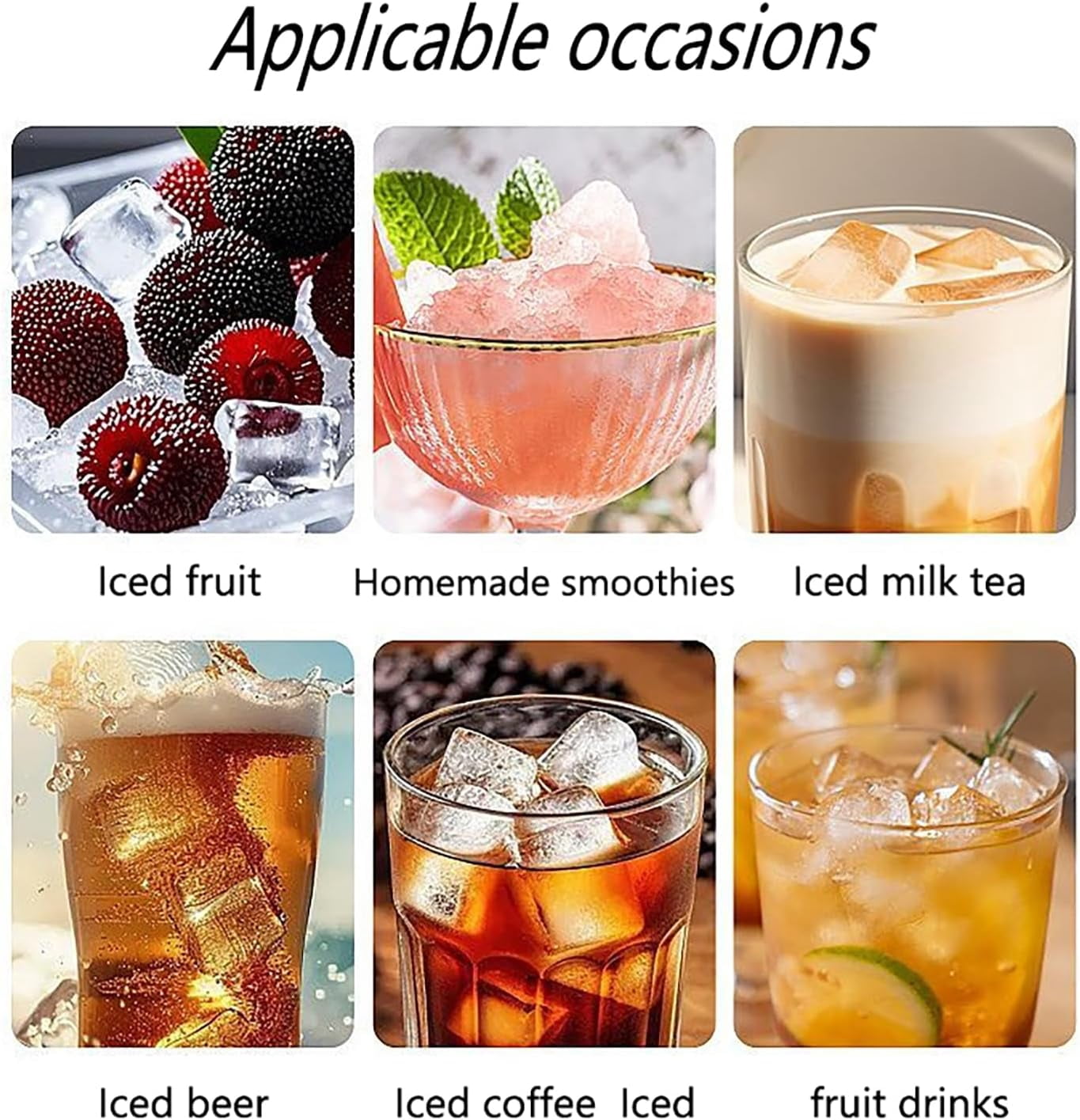 Mini Ice Maker Countertop, Portable Compact Ice Machine, 8 Ice Cubes in 10 Mins, Small Nugget Ice Maker with Car Adapter, Quiet Bullet Ice Maker, for Home, Kitchen, Office, Camping