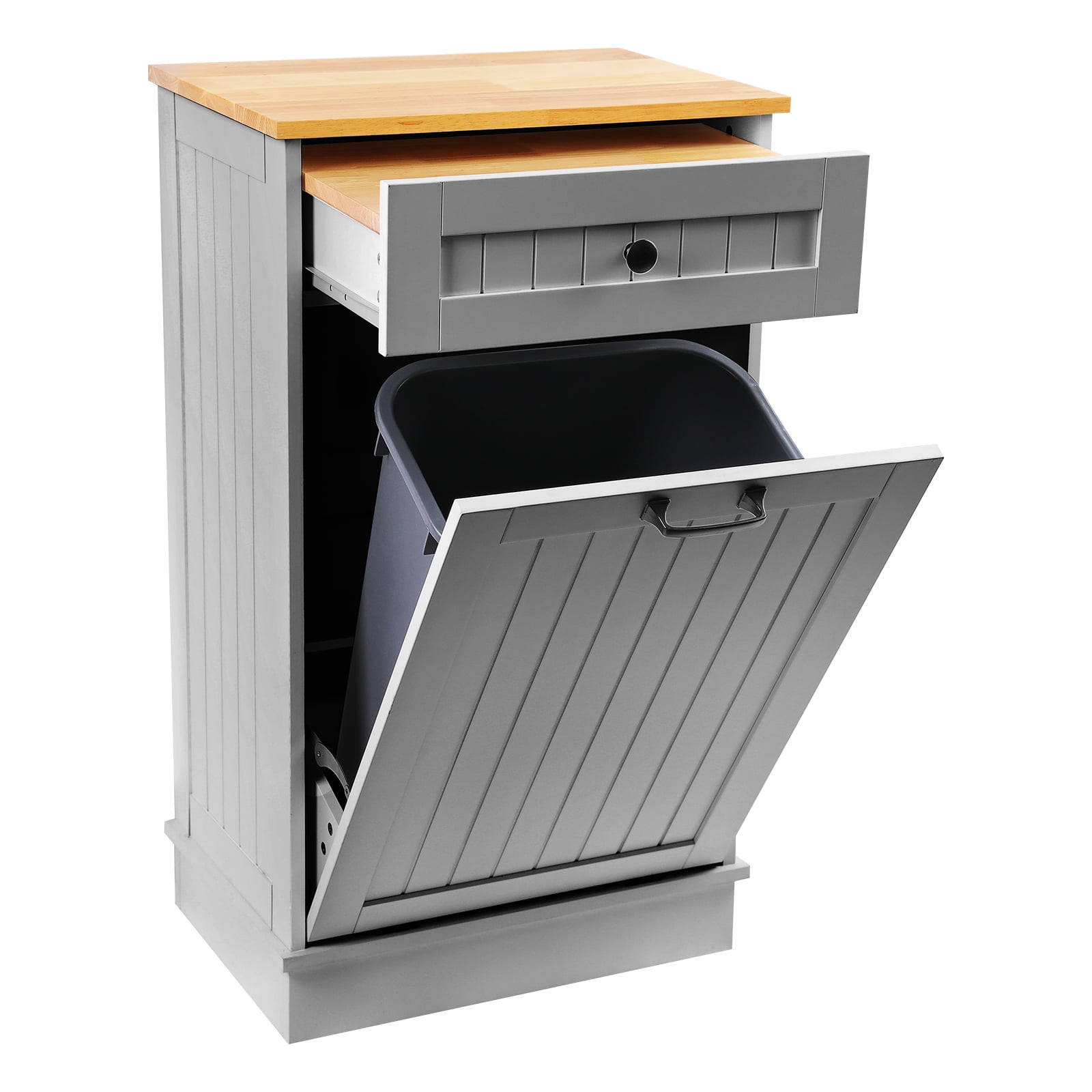 Kitchen Tilt Out Trash Can with Recycling Bin Wooden Large Kitchen Trash Can Bin