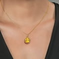 thumbnail image 2 of Gem Stone King 18K Yellow Gold Plated Silver Yellow Citrine Pendant Necklace for Women (3.20 Cttw, Oval 11X9MM, Gemstone November Birthstone, with 18 inch Silver Chain), 2 of 4