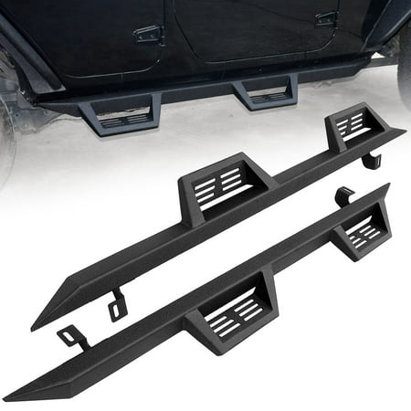 Side Steps Pads Running Boards Nerf Bars for 2007-2018 Jeep Wrangler JK 4 (Best Side Steps For Jeep Wrangler Unlimited)