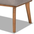 thumbnail image 5 of Baxton Studio Odessa Mid-Century Modern Grey Fabric Upholstered and Walnut Brown Finished Wood Dining Bench, 5 of 7