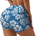 thumbnail image 1 of Balery Leaves And Flowers Pantalones cortos de entrenamiento estampados para mujer, sin costuras, ajustados, para gimnasio, yoga, correr, deportes, ejercicio activo, fitness.-XX-Large, 1 of 8