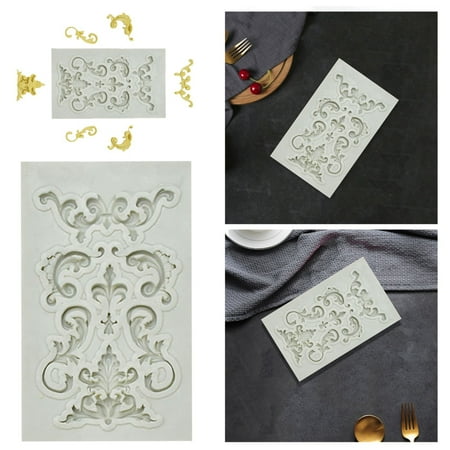 

KEUSN Bake DIY Antique Embossed Frame Pattern Cake Chocolate Aromatherapy Plaster Ornaments Silicone Mould