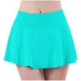 thumbnail image 5 of Sakmal Blue Skorts for Woman Gym Ruffle Mini Tennis Solid Fashion 3 Inch Inseam Skorts, 5 of 5