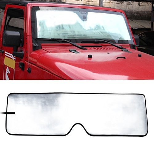 Windshield Sunshade Sun Shade Heat Shield Sun Visor Mat for Jeep Wrangler Rubicon Sahara TJ JK JKU 2 Door & 4 Door 
