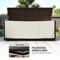 thumbnail image 4 of Outsunny 175 Gallon Outdoor Storage Box with Inner Liner, PE Rattan Wicker Deck Box with Pneumatic Bar Lift, Mixed Brown, 4 of 9
