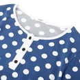 thumbnail image 3 of Valcatch Women's Pajamas Long Sleeve Soft Nightdress Polka Dot Printed Home Wear(Navy Blue, XL), 3 of 7