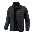 thumbnail image 4 of Autumn Stand Collar Lightweight Puffer Jackets Men's NEW Quilted Jacket Water Resistant Ripstop Down Insulated Windbreaker Coats Red 5XL, 4 of 5