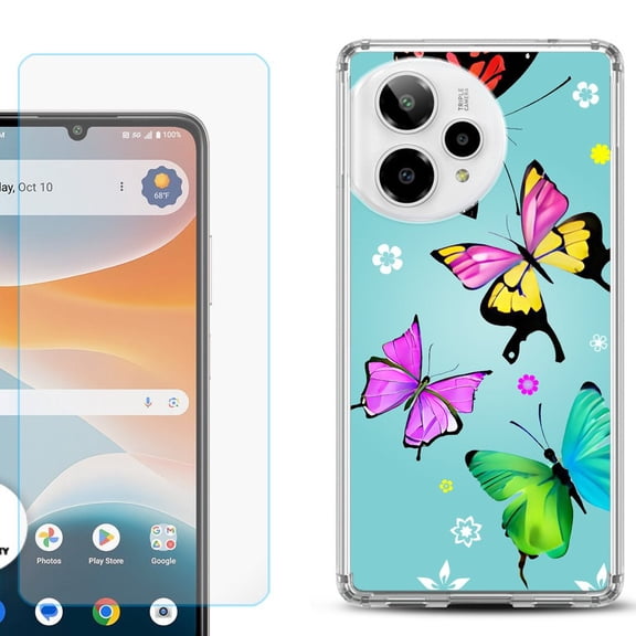 Phone Case for ATT Motivate Pro 2, with Screen Protector, by OneToughShield - Butterfly
