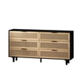 thumbnail image 3 of Heyizhuo 59.06" 6-Drawers Rattan Storage Cabinet Rattan Drawer, Black, 3 of 7