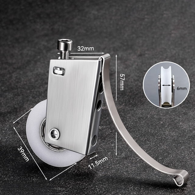 2pcs Wooden Wardrobe Sliding Door Wheels Cabinet Pulleys Mute Double Wheels