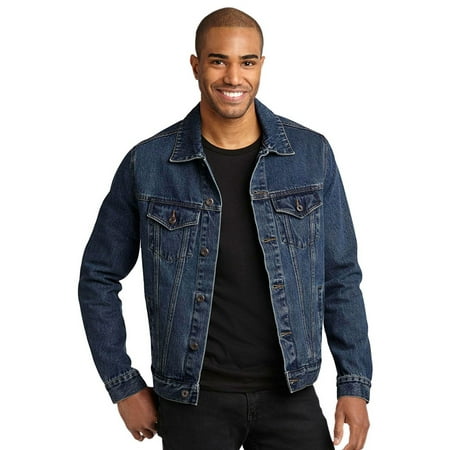 Stonewashed Jeans - Port Authority Men's 100% stonewashed indigo Denim Jacket