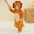 thumbnail image 5 of QEFJNO Newborn Infant Animals Lion Romper Baby Winter Flannel Playsuit Toddler Hoodie Romper Jumpsuit with Zipper, 5 of 7