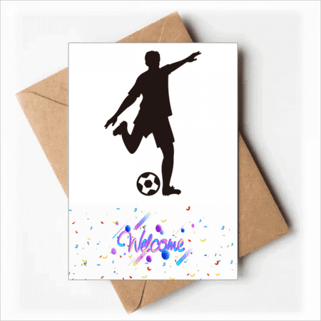 Football soccer Outline Sports Welcome Back Greeting Cards Envelopes Blank