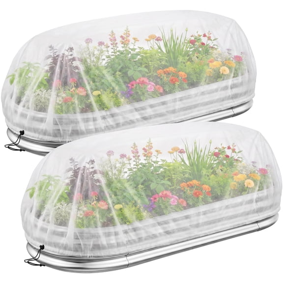 Ebaokuup 2-Pack Garden Raised Bed Shade Covers with Drawstring, 4 x 2 FT