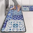 thumbnail image 2 of Kitchen Rugs Sets Of 2,Blue Ethnic Floral Patchwork Pattern Anti Fatigue Kitchen Mat Rugs Non Slip Washable,Decorative Kitchen Floor Mats for Kitchen,Sink,Laundry,17"x47"+17"x47", 2 of 5