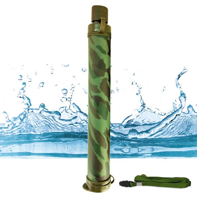 Filtro de camping Purificador de agua Herramienta de emergencia de vida salvaje al aire libre (camuflaje)