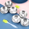 thumbnail image 5 of Stainless Steel Egg Poacher, Perfect Poached Egg Maker, Round Egg Cooker Rings Rack with Oil Brush for Breakfast Cooking Tool 3 Poached Egg Cups, Skillets & Instant Pots, 5 of 6