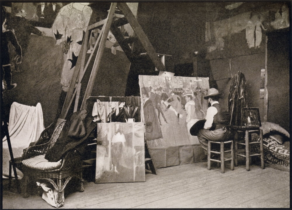 Lautrec In His Studio Rue Caulaincourt 1890 Henri Marie Raymond De Toulouse-Lautrec Monfa 1864-1901 French Painter Printmaker Draftsman And Illustrator From A Photograph By Joyant From The Book Toulou