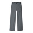 thumbnail image 4 of DeHolifer Girl's Pants Elastic Mid Waisted Button Down Straight Leg Pants Casual Solid Trousers with Pockets,9Years, 4 of 7