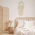 thumbnail image 4 of Nice Dream Boho Dream Catchers Wall Decor, Macrame Dream Catcher with 5 Woven Leaves Wood Beads Tassels for Bedroom Decor, 4 of 8