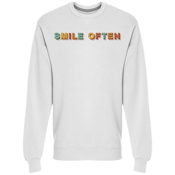 Light Banner Smile Often Sign Sweatshirt Men -Image by Shutterstock, Male Large