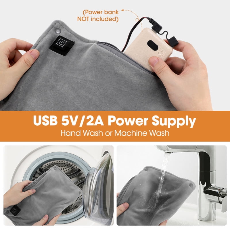 Hand Warmers Rechargeable, Portable Graphene Heated Gloves Handwarmers Bag with Power Bank,3 Heat Modes, Fast Electric Heating Pouch for Women,Kids, Hunting