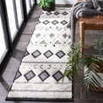 thumbnail image 2 of SAFAVIEH Cottage Charles Geometric Indoor/Outdoor Runner Rug, Ivory/Dark Grey, 2' x 8', 2 of 6