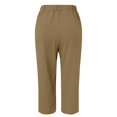 thumbnail image 4 of yunLCZ Pants for Women High Waisted High Waist Linen Capris For Women Drawstring Elastic Waist Harem Pant Basic Lightweight Linen Pant, 4 of 4