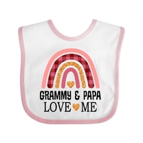 Inktastic Grammy and Papa Love Me Granddaughter Rainbow Girls Baby Bib