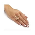 thumbnail image 3 of 3.40 TCW Marquise-Cut Pink Cubic Zirconia with Crystal Accents Leaf Ring in 14k Gold-Plated, 3 of 4
