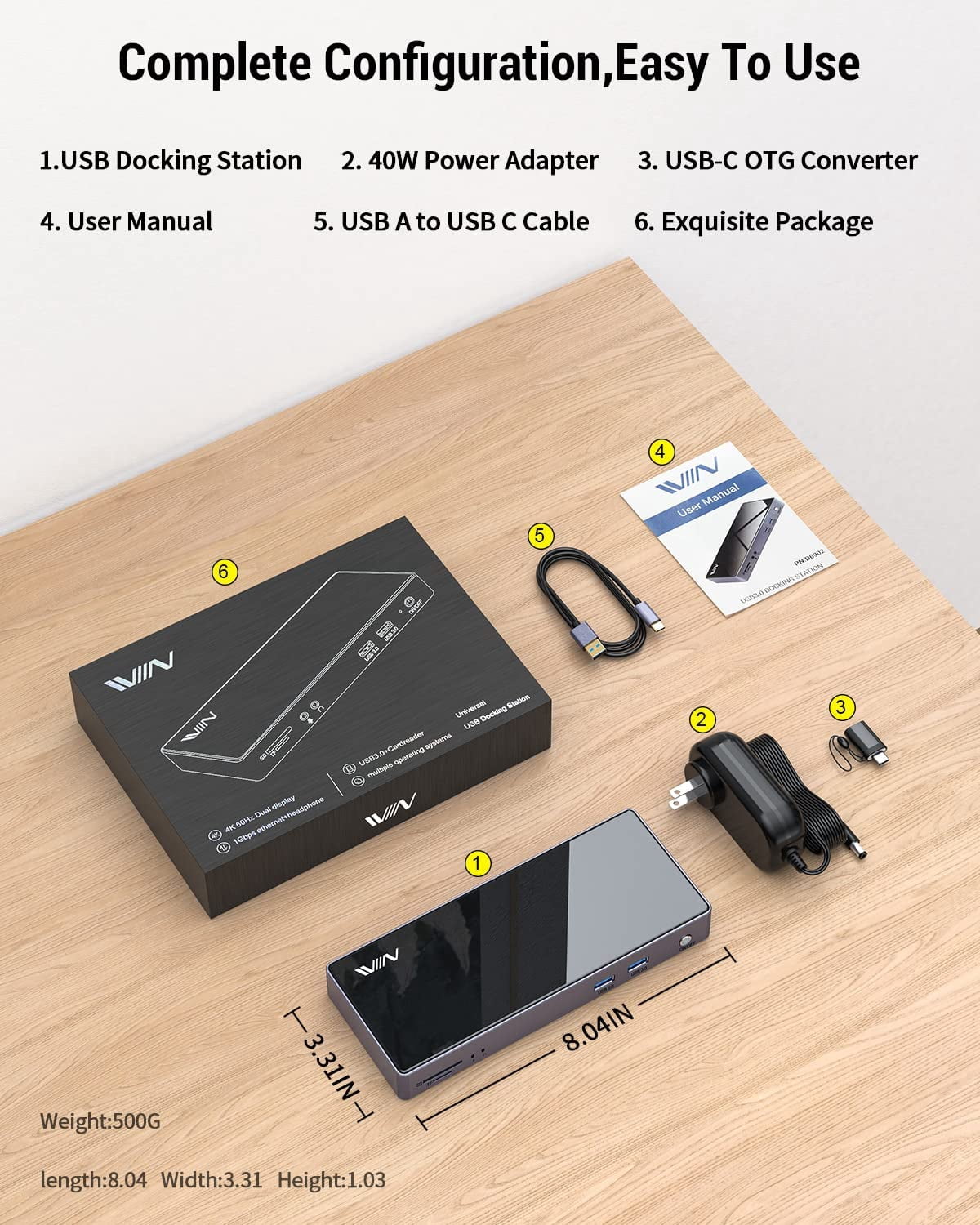 USB 3.0 Docking Station, IVIIN Universal USB C Docking Station with Dual Monitor 4K HDMI and Displayport 5K, Triple Display Displaylink Dock Compatible with MacBook M1 Dell HP Lenovo USB A/C Laptop