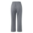thumbnail image 6 of Gifts Usmixi Womens Capris Casual Solid Elastic Waist Breathable Comfy 3/4 Pants Plus Size Loose Straight Leisure Cropped Trousers with Pocket Gray m, 6 of 6