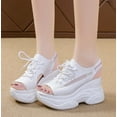 thumbnail image 2 of KAQ Women's Hollow Out Platform Wedge Sandals Non-Slip Breathable Lace-Up Fish Mouth Sneakers Casual Summer Hollow_Out Open Toe Sport Shoes, 2 of 8