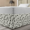 thumbnail image 1 of Geometric Bed Skirt, Modern Grid with Rectangular Shapes Contemporary Repetition, Elastic Bedskirt Dust Ruffle Wrap Around for Bedding Decor, 4 Sizes, Ivory and Charcoal Grey, by Ambesonne, 1 of 2