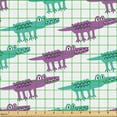 thumbnail image 2 of Ambesonne Alligator Fabric by the Yard Upholstery, Crocodiles on Plain Back, 10 Yards, Fuchsia and Dark Seafoam, 2 of 5