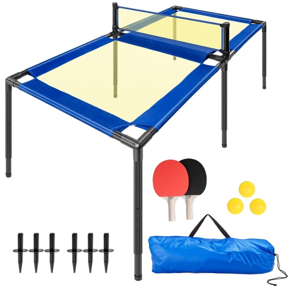 WEEPLAM Portable Trampoline Ping Pong Table Tennis Game for Indoor or Outdoor Use, Includes Two Paddles, Four Balls, Storage Bag