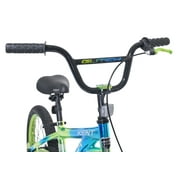 18 Kent Glitch BMX Child Bicycle, 18 Wheels, Kids Ages 6-12 Years, Blue/Green