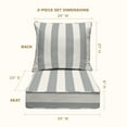 thumbnail image 5 of Cabana Stripe Stone Grey Deep Seating Cushion Set, 5 of 8
