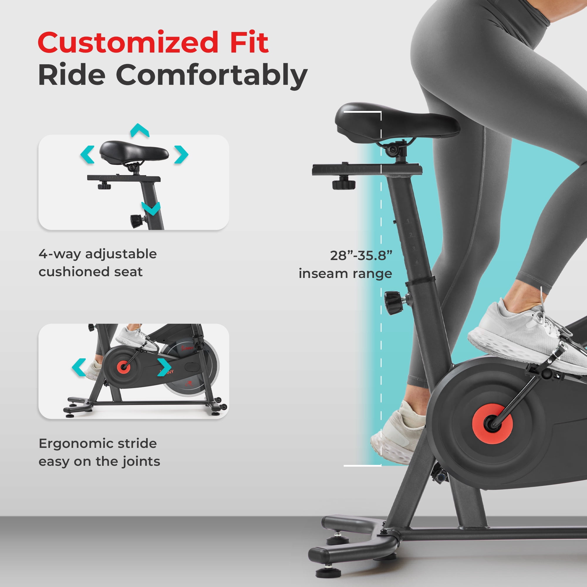 Sunny Health & Fitness ACTIVE 100 Smart Magnetic Cycling Exercise Bike - SF-B124066